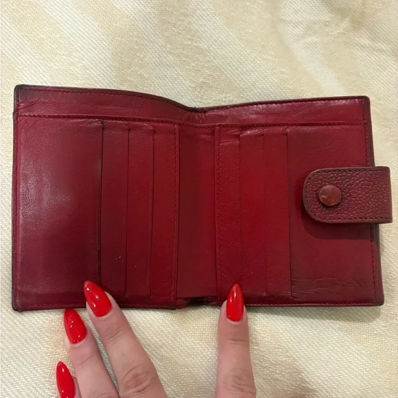 SOLD ❤️‍🔥 Vintage Chanel Caviar Leather Wallet • Burgundy Red Bifold CC Logo - Picture 4 of 10